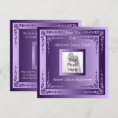 Royal Plum Elegance I Save The Date (Voorkant / Achterkant)