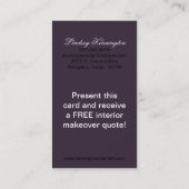 Royal Plum Paars Black Damask Visitekaartjes (Achterkant)