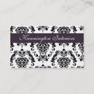 Royal Plum Paarse Black Damask Lace Visitekaartjes