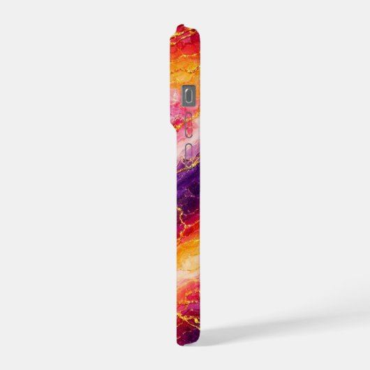 Royal Plum & Raspberry Marble with Gold Veining iPhone Hoesje (Linkerkant)