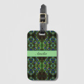 Royal Plumage - Luxe Pauw Veer Patroon Bagagelabel (Voorkant (verticaal))