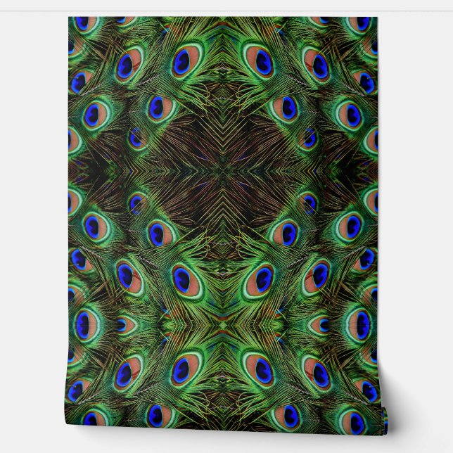 Royal Plumage - Luxe Pauw Veer Patroon Behang (Afrollen)