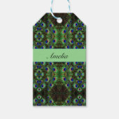 Royal Plumage - Luxe Pauw Veer Patroon Cadeaulabel (Voorkant)