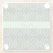 Royal Plumage - Luxe Pauw Veer Patroon Glazen Onderzetter (Achterkant)