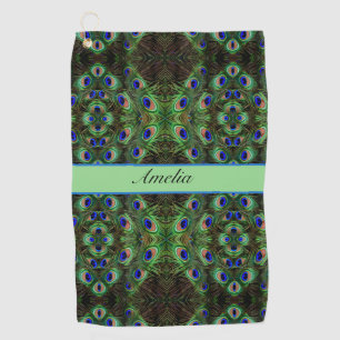 Royal Plumage - Luxe Pauw Veer Patroon Golfhanddoek