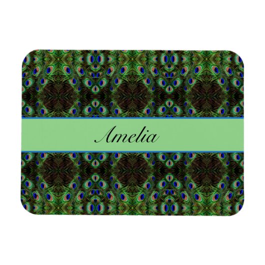 Royal Plumage - Luxe Pauw Veer Patroon Magneet (Horizontaal)