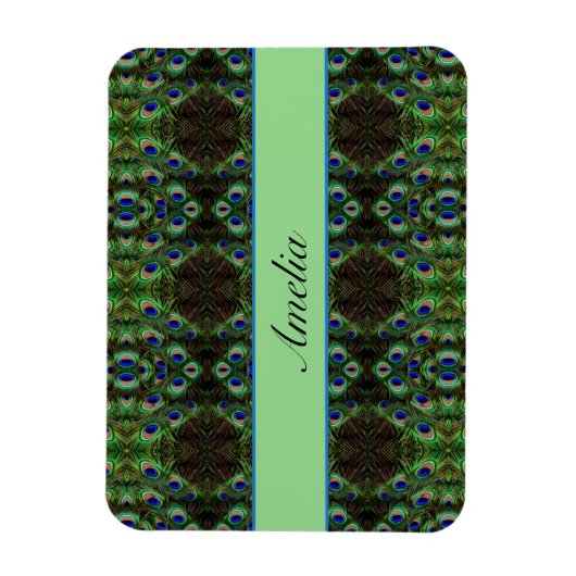 Royal Plumage - Luxe Pauw Veer Patroon Magneet (Verticaal)