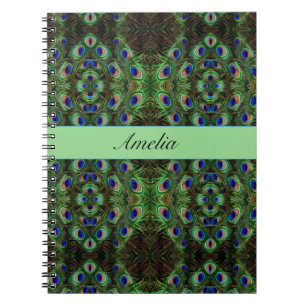 Royal Plumage - Luxe Pauw Veer Patroon Notitieboek