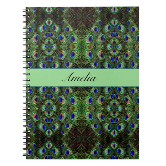 Royal Plumage - Luxe Pauw Veer Patroon Notitieboek (Voorkant)