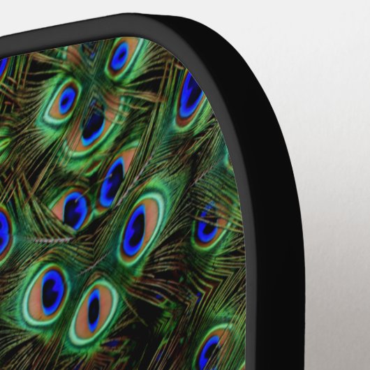 Royal Plumage - Luxe Pauw Veer Patroon Pickleball Paddle (Links Detail)