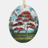 Royal Poinciana en Palm Tree Keramisch Ornament (Rechts)