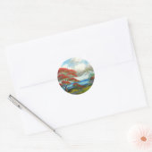 Royal Poinciana en Palm Trees Ronde Sticker (Envelop)