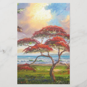 Royal Poinciana Tree Painting Briefpapier