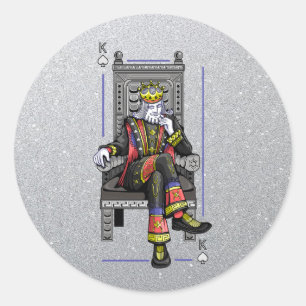 Royal Poker King High Roller Casino Schoppen Glitt Ronde Sticker