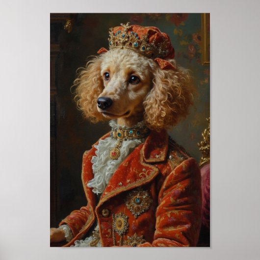 Royal Poodle Portrait Poster (Voorkant)