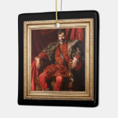 Royal Portrait Custom gepersonaliseerde foto  Keramisch Ornament (Links)