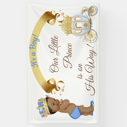 Royal Prince Baby Boy Carriage Blue Gold Spandoek (Verticaal)