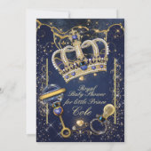 Royal Prince Baby Boy Shower-uitnodigingen Kaart (Achterkant)