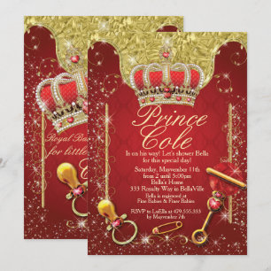 Royal Prince Baby Boy Shower-uitnodigingen Kaart