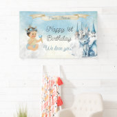 Royal Prince Baby Jongen Kasteel Dragon Blauw Goud Spandoek (Insitu)