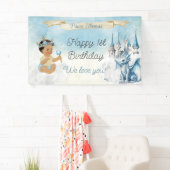 Royal Prince Baby Jongen Kasteel Dragon Blauw Goud Spandoek (Insitu)