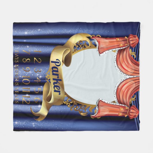 Royal Prince Baby Milestone Fleece Deken (Voorkant (Horizontaal))