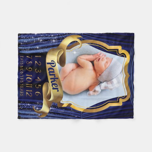 Royal Prince Baby Milestone foto Fleece Deken (Voorkant (Horizontaal))