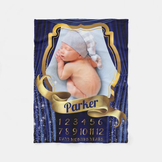 Royal Prince Baby Milestone foto Fleece Deken (Voorkant)