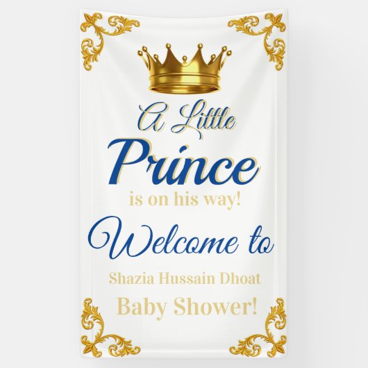Royal Prince Baby shower Banner (Verticaal)