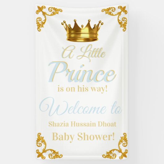 Royal Prince Baby shower Banner (Verticaal)