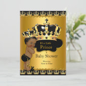 Royal Prince Baby shower Black Gold Ethnic Kaart (Staand voorkant)