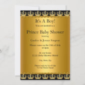 Royal Prince Baby shower Black Gold Ethnic Kaart (Achterkant)