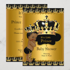 Royal Prince Baby shower Black Gold Ethnic Kaart