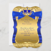 Royal Prince Baby shower Blue Gold Bow Etnico Kaart (Achterkant)