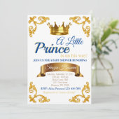 Royal Prince Baby shower Invite Kaart (Staand voorkant)