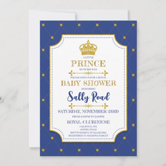 Royal Prince Baby Shower Kaart (Voorkant)