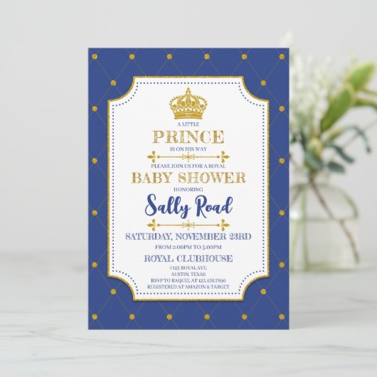 Royal Prince Baby Shower Kaart (Staand voorkant)