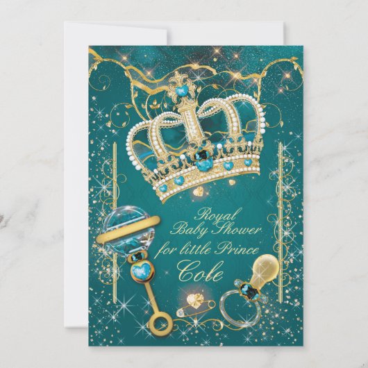 Royal Prince Baby Shower Uitnodigingen (Achterkant)