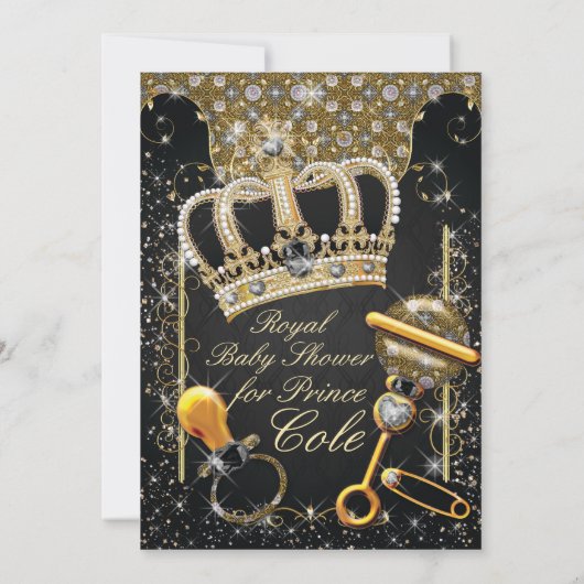 Royal Prince Baby Shower Uitnodigingen (Achterkant)