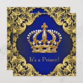 Royal Prince Baby Shower-uitnodigingen Kaart (Voorkant / Achterkant)