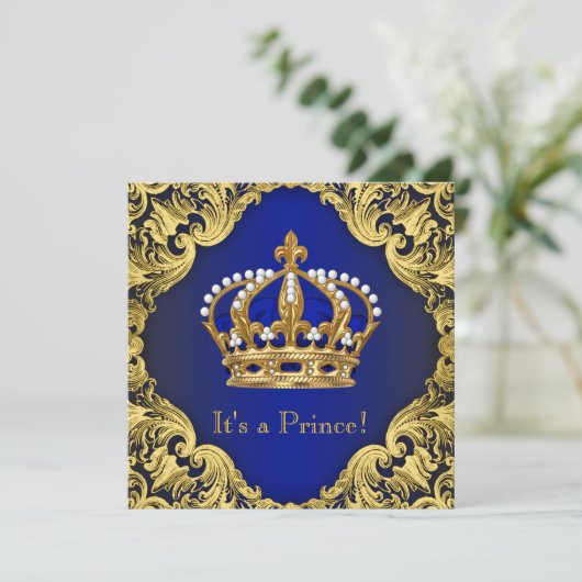 Royal Prince Baby Shower-uitnodigingen Kaart (Staand voorkant)