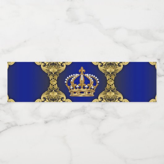 Royal Prince Baby shower Waterflesetiketten Waterfles Etiket (Enkel label)