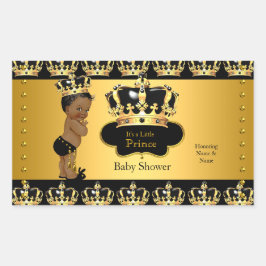 Royal Prince Baby shower Zwart Goud Etnische Stick Rechthoekige Sticker