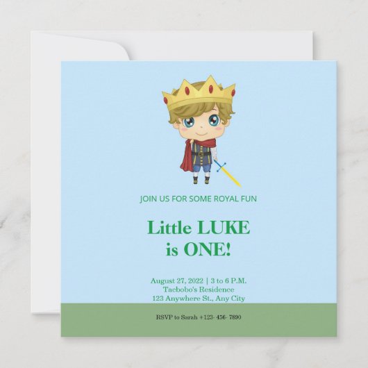 Royal Prince Birthday Uitnodiging (Voorkant)