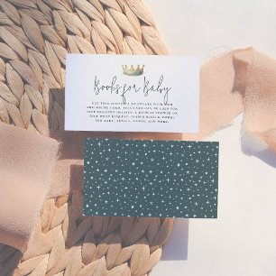 Royal Prince Blue Crown Baby shower boeken voor Ba Informatiekaartje
