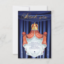 Royal Prince Blue Gold Bedankkaart