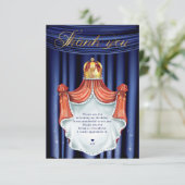 Royal Prince Blue Gold Bedankkaart (Staand voorkant)