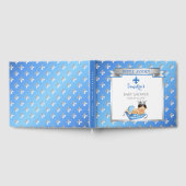 Royal Prince Blue Silver Baby Boy Fleur Pillow Gastenboek (Volledig)
