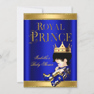 Royal Prince Boy Baby shower Blue GOLD Kaart