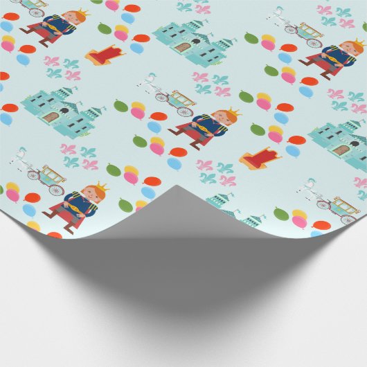 Royal Prince Boy verjaardagsfeestje Cadeaupapier (Hoek)